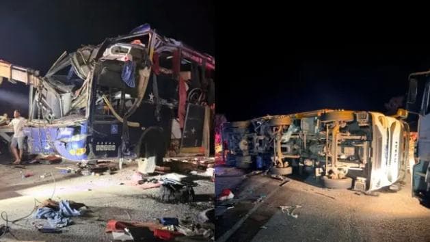 Ônibus envolvido em acidente com seis mortos na BR-116 não tinha licença para viagem, diz ANTT